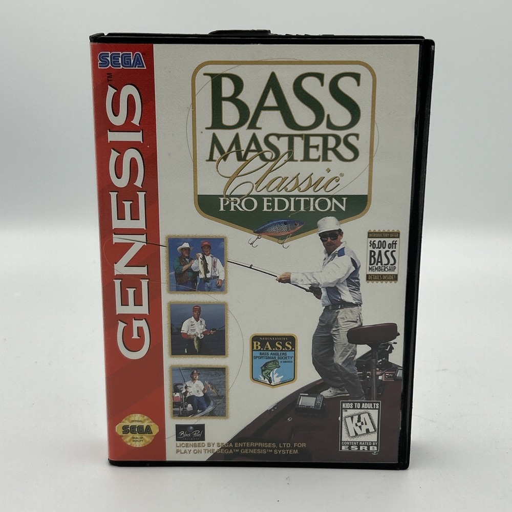 Bass Masters Classic Pro Edition (Sega Genesis, 1995) Complete in Box CIB